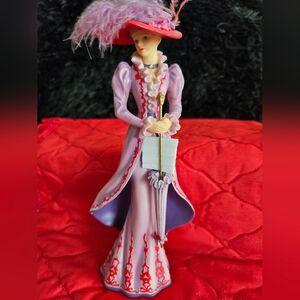 Thomas Kinkade Tea at Three Sculpture with Purple and Red Accents